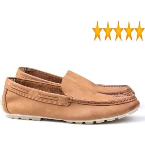 On 2021 New Fashion Slip Genuine Leather Loafer Autumn Men Retro Casual Shoes Male Low Heel Sepatu Pria Schuhe Herren Gray Brown