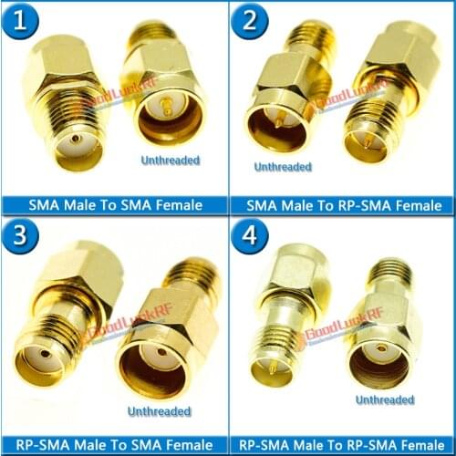 1X Pcs Kit Set RP-SMA RP SMA To RPSMA SMA Male & Female Push-On Quick Directly Plug Socket Brass Straight Coaxial RF Adapters