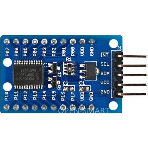 OPRN-SMART PCF8575 IO Expander Module I2C to 16IO I2C to 16 bit IO expansion breakout board for Arduino UNO R3 / breadboard DIY