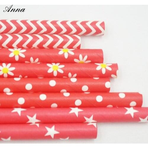 25PCS/lot Striped Paper Straws Paper Drinking Straw For Christmas/Birthday/Wedding Decorative Party Decoration Supplies