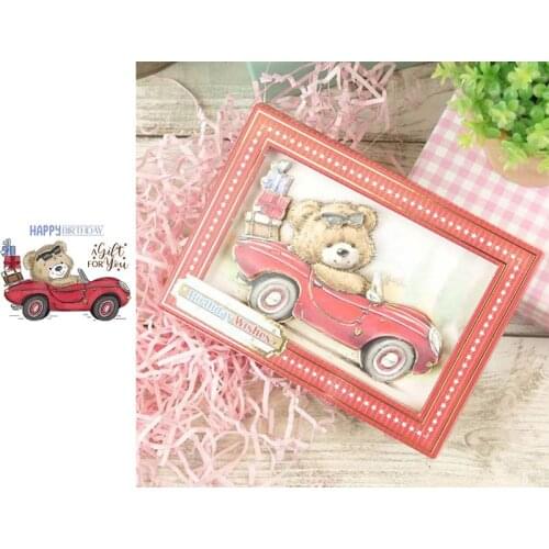 Animal A Little Bear Driving A Sports Car Transparent Clear Silicone Stamp/Seal For DIY Scrapbooking Decor Cards New 2020