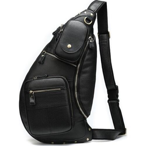 Luufan 2021 Hot Sale Leather Sport Bag Man Travel Chest Bag For Men Sling Bag Male Mens bag Casual Crossbody Bags