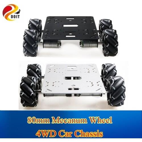 10kg Mecanum Wheel Car Chassis 80mm Mecanum Robot Kit for Arduino Raspberry Pi with 4pcs DC Motor Omni-directional Robot Car