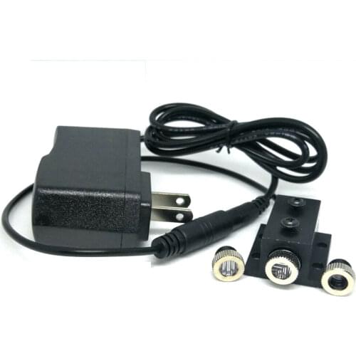 405nm Blue Purple Laser Dot Line Cross 12mmx45mm Diode Module 50mW with 5V Power Adapter and Heatsink Holder