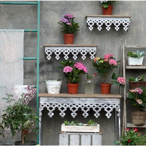 Folding wooden top metal retro rustic console table