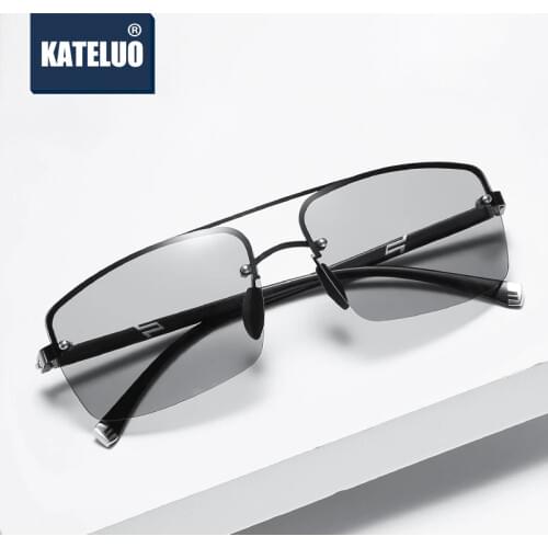 KATELUO 2020 Day Night Vision Goggles Mens Polarized Sunglasses Photochromic Anti-glare Drivers Glasses for Men V1912