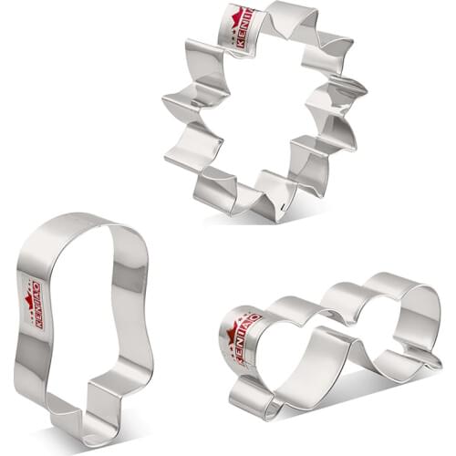 KENIAO Sunglasses / Popsicle / Sun Cookie Cutters -2 Piece - Summer Beach Themed Biscuit / Fondant Cutters - Stainless Steel