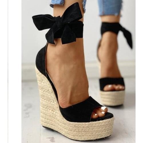 35~42 Women Wedge Sandals Female Platform Bohemia High Heel Sandals Fashion Ankle Strap Open Toe Ladies Shoes Zapatos De Mujer