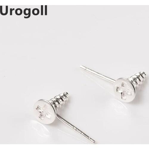 Brand New S925 Sterling Silver Fine Jewelry Simple Screw Stud Earrings For Women Anniversary Silver 925 Jewelry Gifts