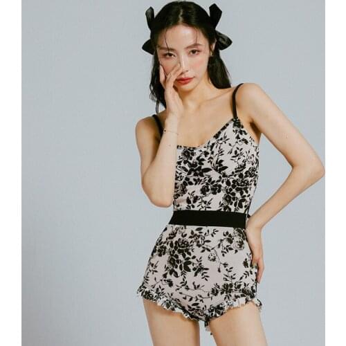 Women One Piece Swimsuit Bikini Set Swimwear Rashguard Korean Ins Ink Cover 2021 New Hot Print Polyester Sierra Surfer Bathing