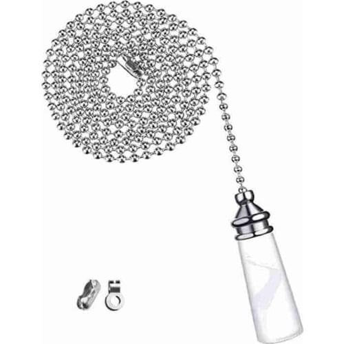1pc Metal Light Chain Baseball Shape Bathroom Ceiling Light Switch Pull Cord String Crystal Handle Decor w Connector