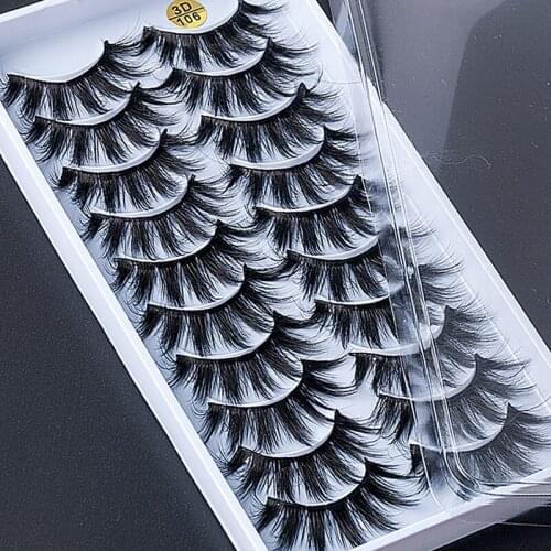 10 Pairs 3D Mink False Eyelashes Wispy Cross Fluffy Extension Lashes Thick Fake Lashes Luxury HandMade Volume Lashes Extension