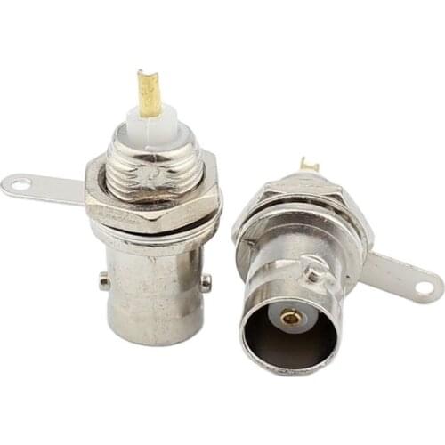 10pcs BNC Female Socket Solder Connectors Chassis Panel Mount Patch Coaxial Cable Monitor Accessories