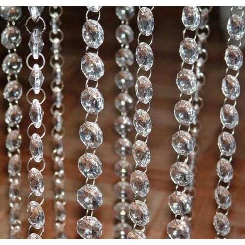 10pcs Crystal Beads Strand Garland wedding Party,Chandelier Trimming Curtain Lighting Decoration,Acrylic Octagon Beads Diy