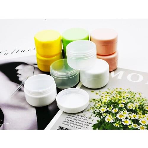 10pcs lot 20mlColorful Plastic Cosmetic Box Face/Body Cream Lotion Gel Mask Jar Travel Makeup Refill Portable Container