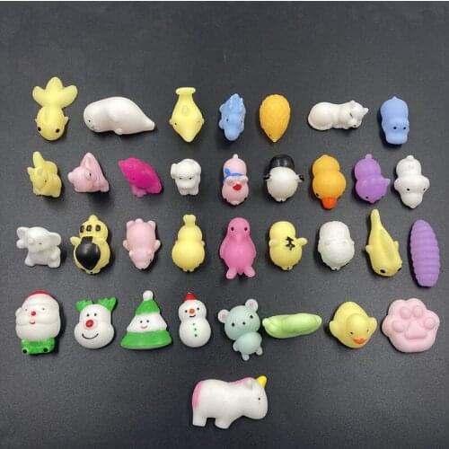 20pcs Funny Kawaii Anti-stress Squishy Toys Squeeze Rising Squishes Animals Stress Reliever Gifts Gag Novelty Toys for Children