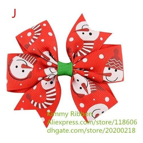 200pcs Boutique Pinwheel Snowman Hair Bow