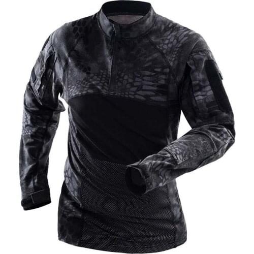 2019 New Outdoor Camouflage Military Quick-drying T-shirt Breathable Pure Cotton Frog Suit Running Hunting Sports Long Sleeve
