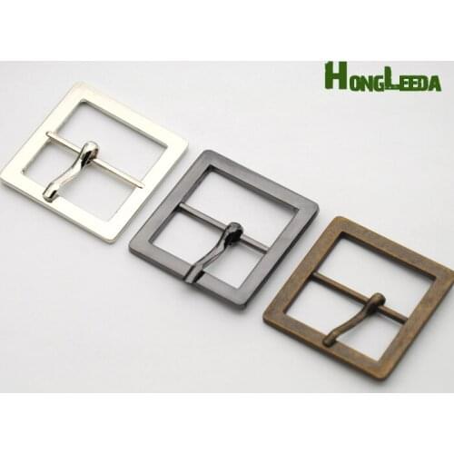 30pcs/lot 25mm 1 inch simple square alloy metal buckle with pin silver, black, bronze high polished belt buckle BK-050