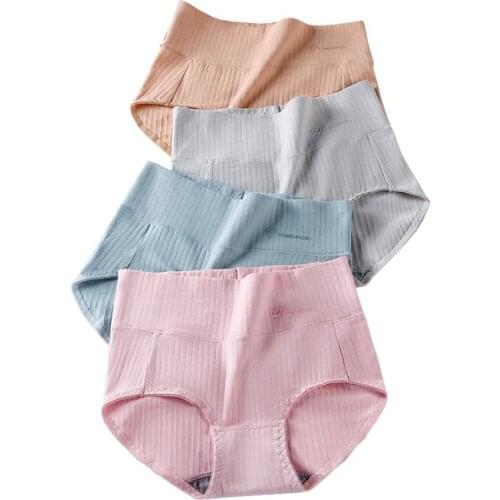 4pcs Plus Size Womens Cotton Panties And Briefs High Waist japan xxl Lingerie Underwear Big Female Intimate Underpants set