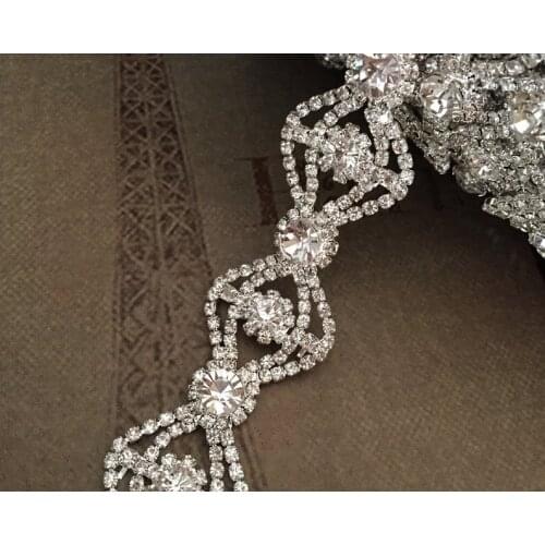 5Yards Rhinestone Trim Chain Crystal Trimming Wedding Cake Decoration Bridal Sash