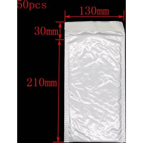500pcs (13 * 21cm + 3cm) White Pearl Membrane Envelope Waterproof and Shockproof Bubble Logistics Business Bag Stationery