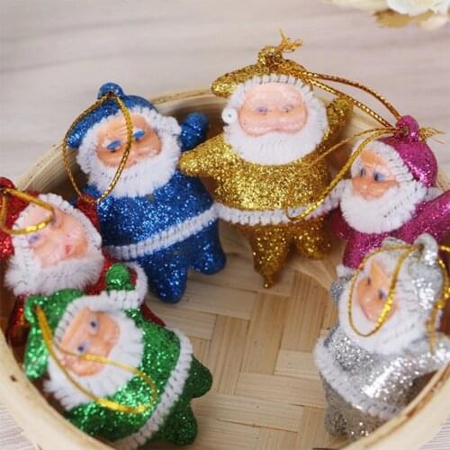6PC Colorful Christmas Santa Claus Ornaments Xmas Tree Hanging Decoration christmas tree decorations kerst decoratie
