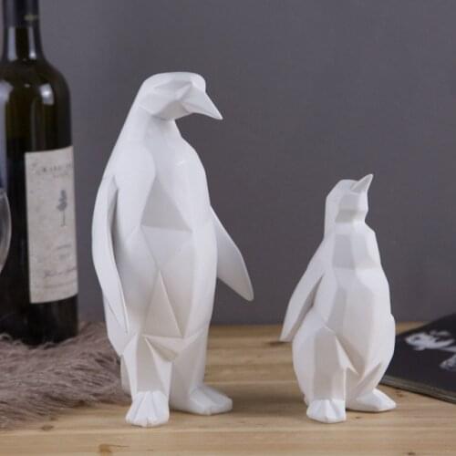 Abstract Geometric penguin artwork sculpture resin craft Statues home Ornaments decoration office gift p2148
