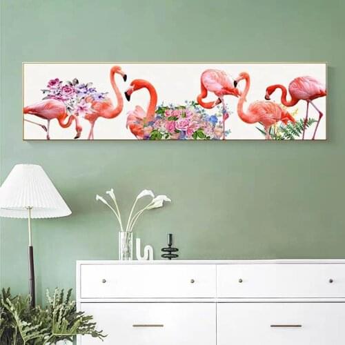 Large Size Diamond Painting Flamingo Flowers 5D DIY Full Square Round Rhinestone Embroidery Mosaic Cross Stitch A226