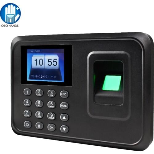 Biometric Fingerprint Time Attendance Machine Employee Check-in Time Clock Recorder Device Lock System Free Software A6 2.4 inch