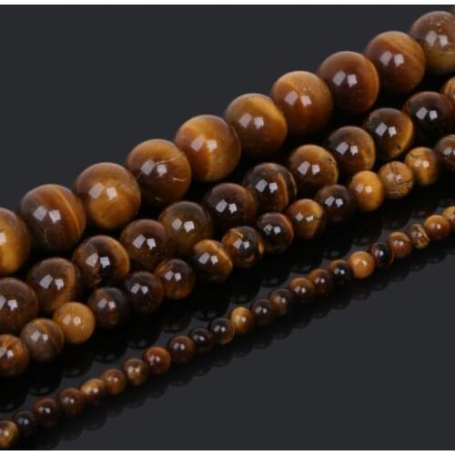 Time-limited 4/6/8/10mm Tiger Eye Beads Natural Stone Yellow Globose Loose Beads For Diy Jewelry Bracelet Necklace Pick Size15"