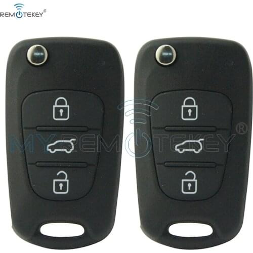 Remtekey 2pcs Folding Key Case Blank Cover Car Remote Flip Key Shell 3 Button For Hyundai Avante Accent I30 IX35