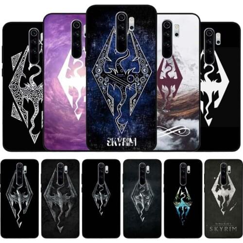 Skyrim logo black Silicone Phone Case For Redmi note 9 8 7 Pro S 8T 7A Cover