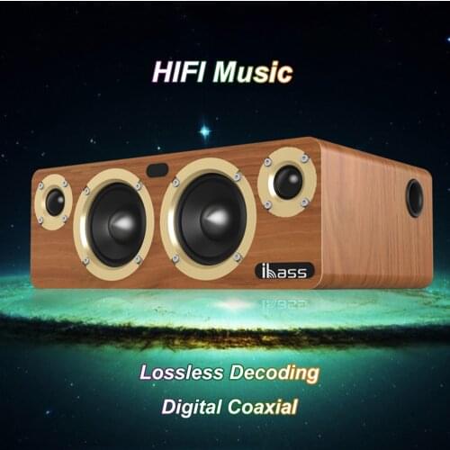 IBASS SOLO HI-FI Bluetooth speaker computer TV Coaxial Audio Subwoofer Wooden Non Destructive Loudspeaker Outdoor household
