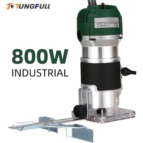 Electric Milling Machine Router Machine Wood Laminate Palm Router Hand Trimmer Edge Joiners 800W 30000rpm Hand Carving Machine