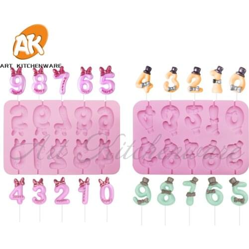Ms&Mr Number Lollipop Mold Wedding Decorating Silicon Cake Mould Fondant Tool Sugarcraft Cake Molds Baking Accessories Bakeware