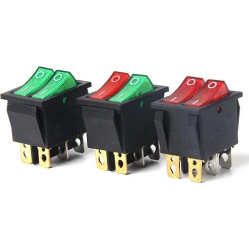 KCD8-212N Rocker Switch Dual 2 Gears 6 Feet Rice/Hot Pot Electric Baking Pan Electric Heater Oil Heater with Light Power Switch