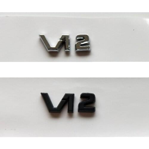 Chrome Black V12 V 12 Letters Interior Center Console Badges Emblems Emblem Badge for Mercedes Benz MAYBACH S500L S600L S63 AMG