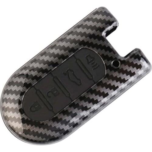 Carbon Car Key Case For Toyota Perodua Bezza Myvi Axia 4 Buttons Keychain Bag Smart Remote Fob Protector Cover Auto Accessories