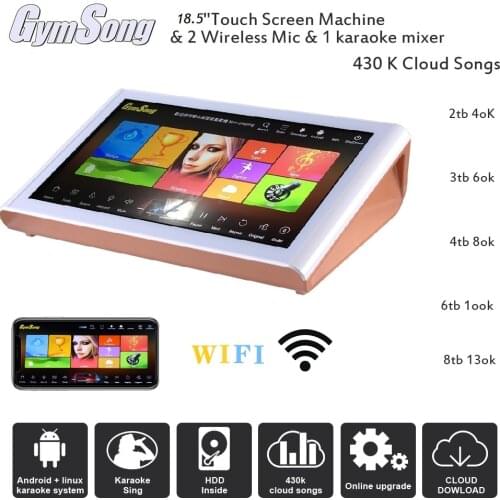 GymSong 18.5" Android Linux built in 6Tb HDD include 100K Karaoke songs Karaoke Machine set