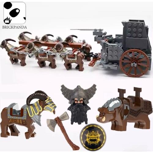 Movie LOTR Boar Mount Building Blocks Hobbit Minifigs Accessories Medieval Soldier Goat Mounts Kit Animal Children Toy Bricks