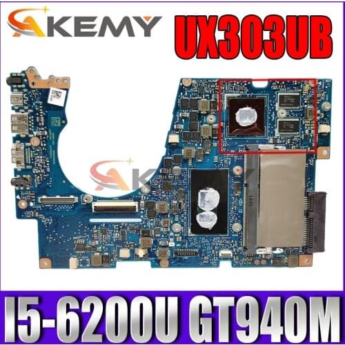 Akemy UX303UB Laptop motherboard for ASUS Zenbook UX303UB UX303U original mainboard 4GB-RAM I5-6200U GT940M-2GB
