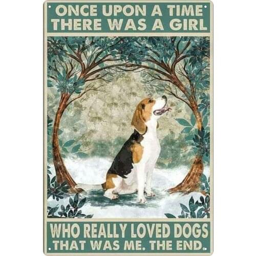 Beagle Metal Tin Sign,Who Really Loved Dogs Retro Poster Garage Kitchen Wall Plaque Home Decor Cafe Bar Pub Beer Club Poster