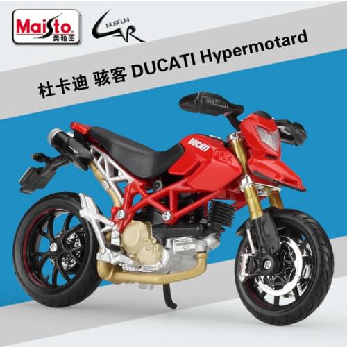 Maisto 1:18 DUCATI HYPERMOTARD Model Car Simulation Alloy Motorcycle Metal Toy Car Childrens Toy Gift Collection
