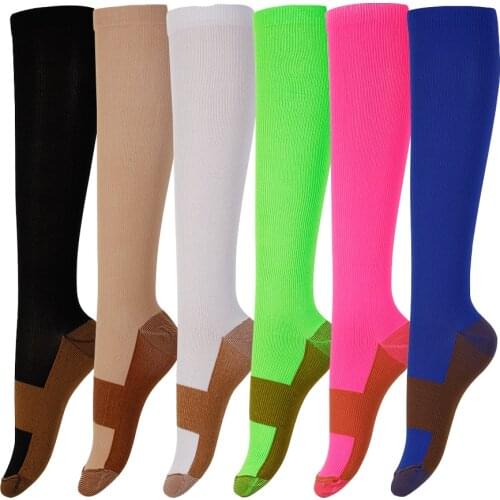 David angie Unisex Copper Compression Socks Women Men Anti Fatigue Pain Relief Knee High Stockings 15-20 mmHg Graduated,1Yc2374