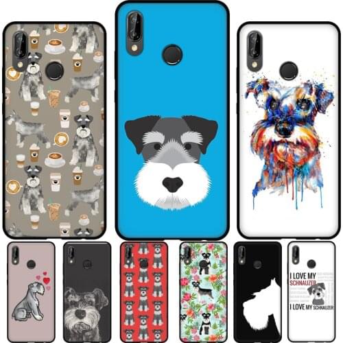 Cartoon Schnauzer Dog Soft Cover For Huawei P30 Lite P40 P20 Pro Mate 20 10 Lite P Smart 2021 2019 Phone Case