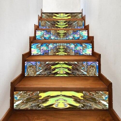 Decals Mural Step Stair Abstract Fire Floor Sticker DIY Self Adhesive Waterproof Paper Poster For Print Art Picture Home Decor