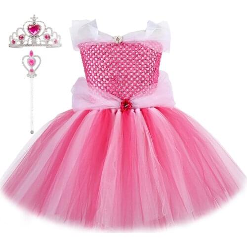 Sleeping Beauty Princess Dresses for Girls Tutu Fancy Dress Up Costume for Kids Girl Cosplay Costumes Children New Year Clothes