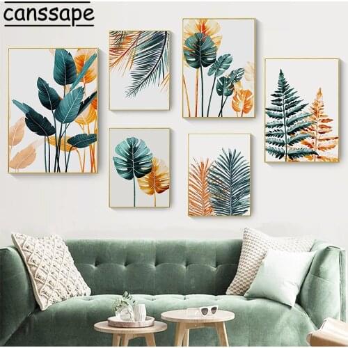 Tropical Plant Wall Art Canvas Painting Leaves Posters Abstract Print Nordic Poster Modern Pictures For Living Room Decoration