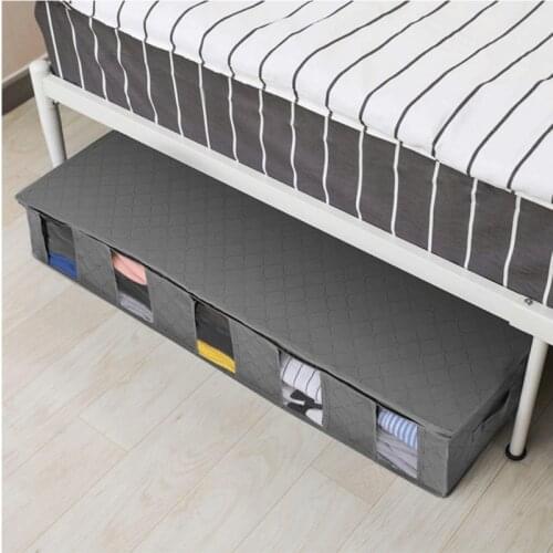 Foldable Under Bed Bags Pack 5 Grid Under Bed Storage Boxes Thick Breathable Underbed Clothes Storage Bags Zippered Organizer